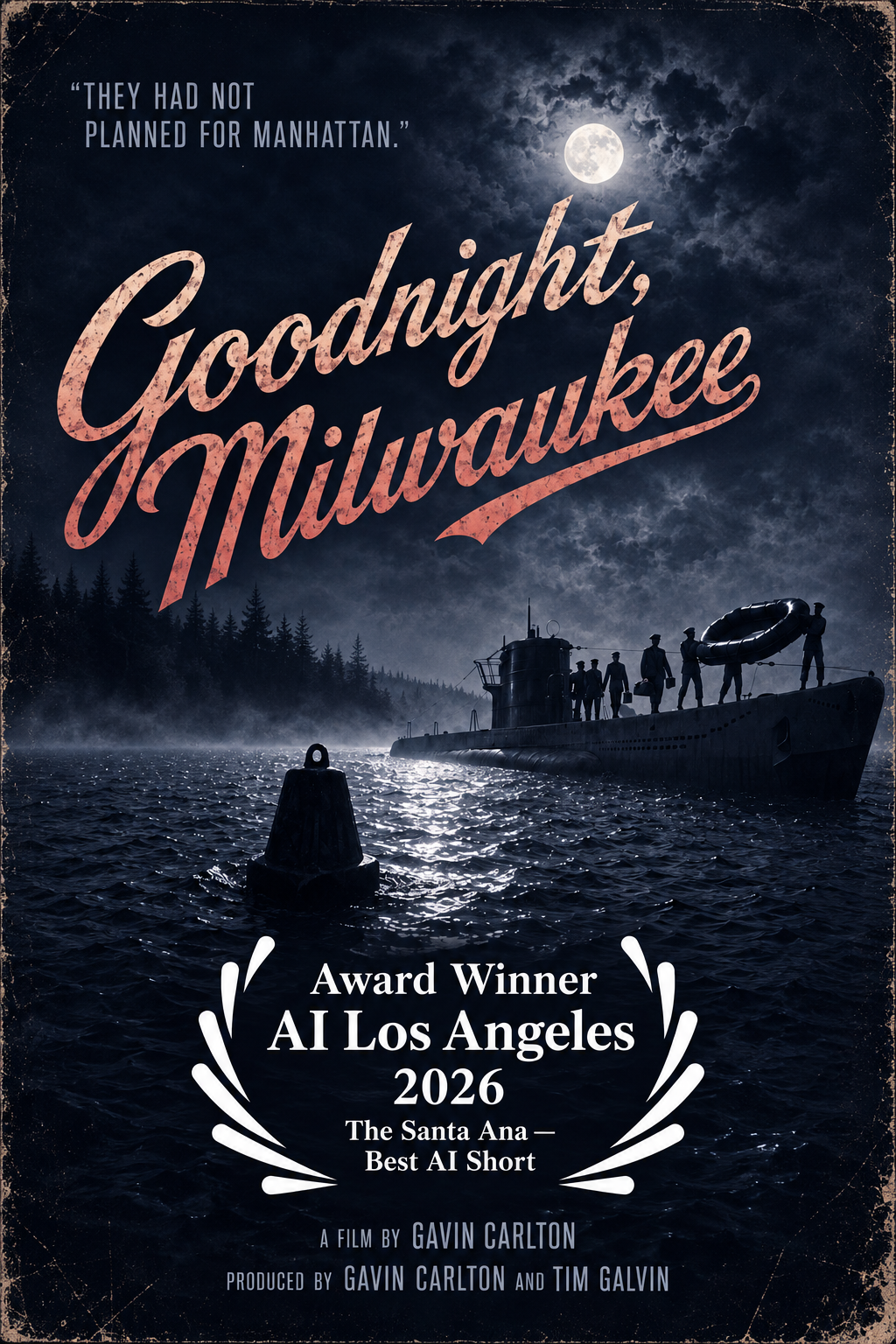 Goodnight, Milwaukee portrait poster — AI Los Angeles 2026 Award Winner, The Santa Ana — Best AI Short